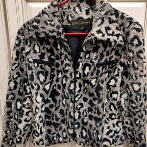 DINA BAR-EL WOMENS ANIMAL PRINT CROPPED JACKET